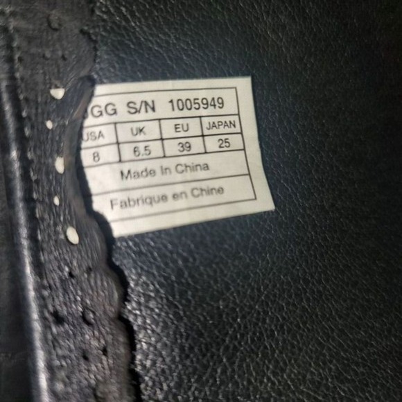 Ugg Cary Womens Black Suede Boots Leather Laces Up Back 8 Western Moto Biker Y2K - Picture 8 of 10